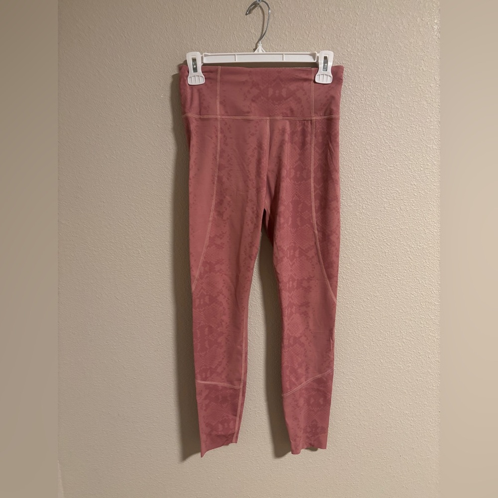 Varley pink snake print leggings size small